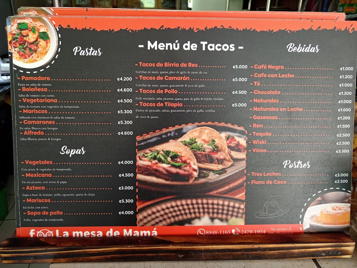 Menu Restaurante La Mesa De Mamá-1